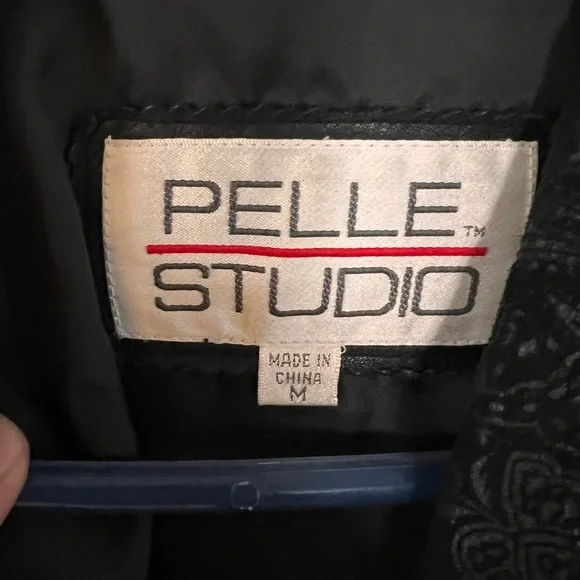Pelle Studio Leather Trench Coat Womens Size M Long Lined Soft Heavy Black Y2K - Picture 5 of 5
